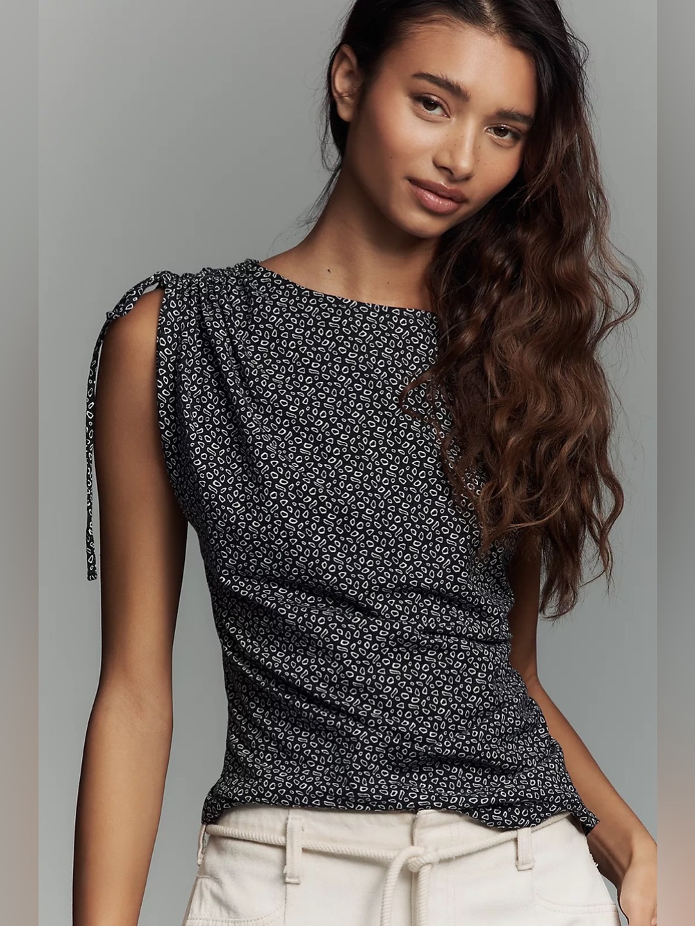 Nation LA Anthropologie Julie Shoulder Tie Top